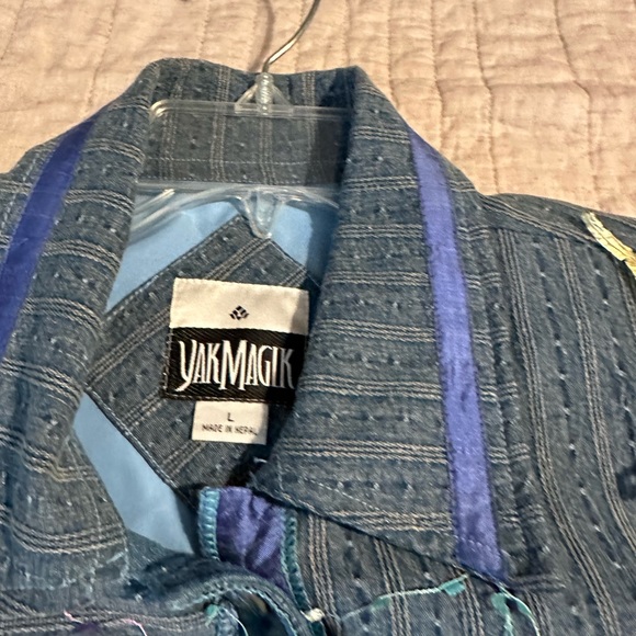 Vtg Artsy Yak Magik Large Jacket Boho Shacket   Embroidered Yarn Women’s silk - Picture 15 of 16